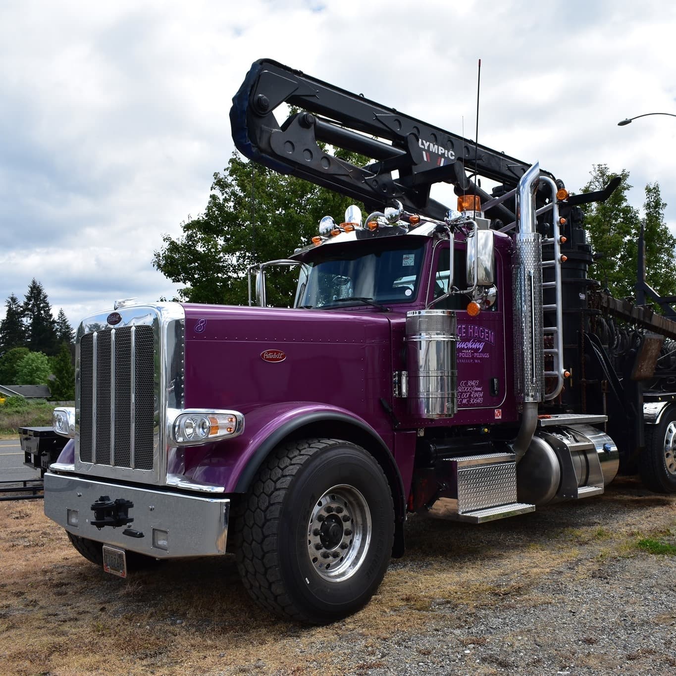 Olympic 10 Ton self-loader on log truck